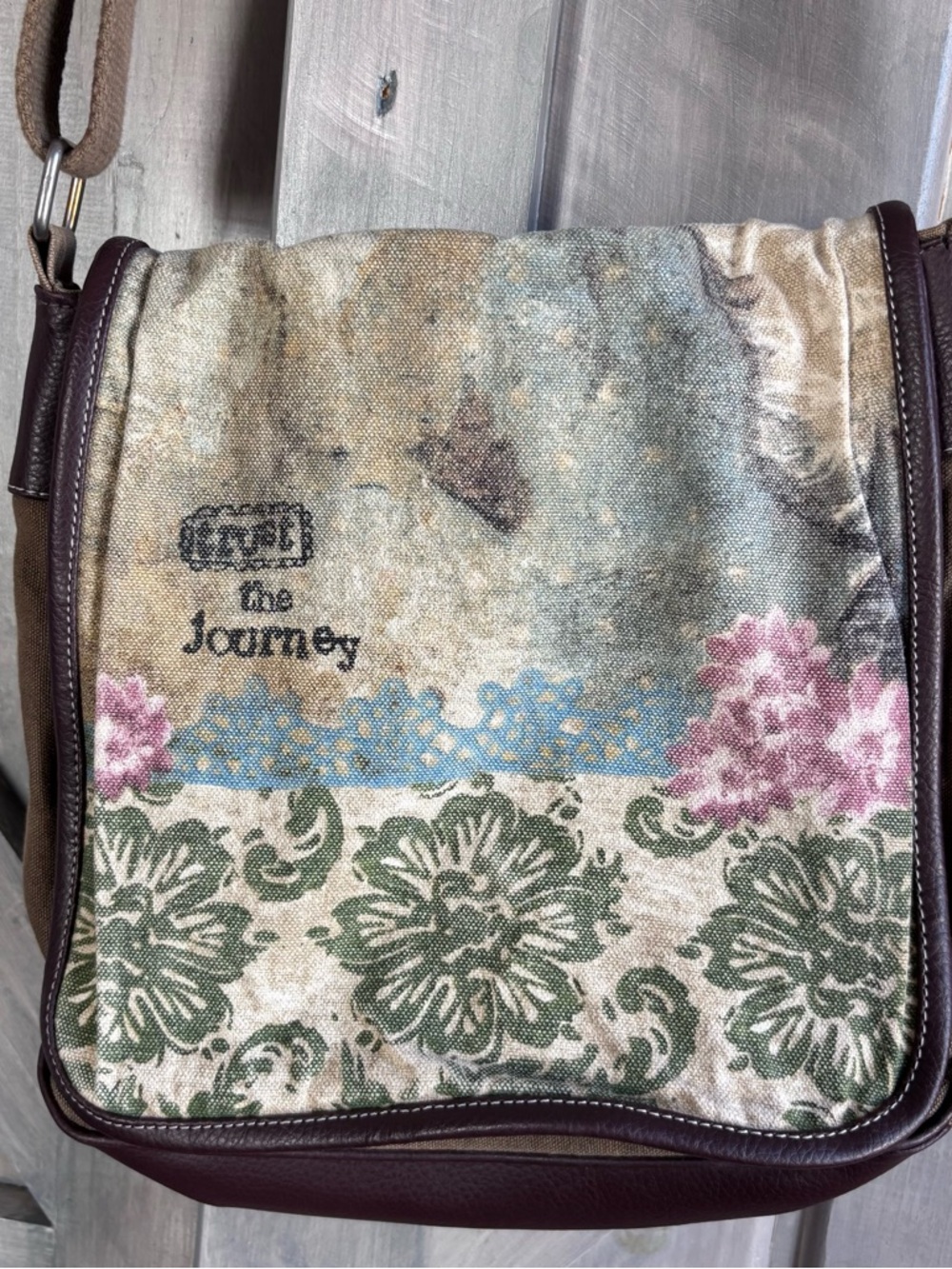 Trust the Journey Small‎ Canvas Messenger Bag Crossbody Academia Shabby Chic - Picture 2 of 8